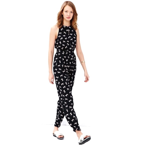 MINKPINK Pants - MINK PINK | White Tiger Sleeveless Jumpsuit Size S